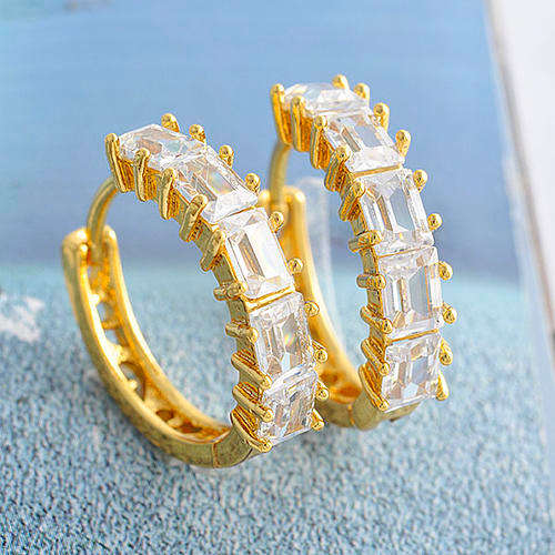 Beautiful 9kt Gold Filled Clear CZ Hoop Earrings